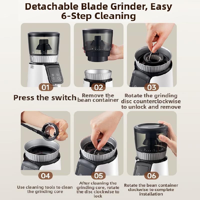 Molinillo de Café Eléctrico, Molinillo Dosificador Totalmente Automático para Uso Doméstico y Comercial