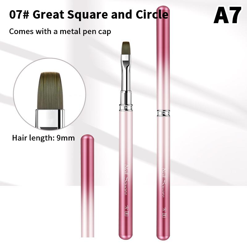1 Pcs Gradient Metal Handle Nail Art Brush Triangular Drawing Painting Line Pen Liner French Manicure Tools