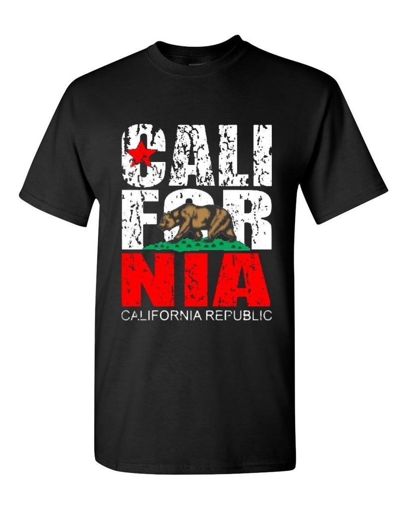 California Republic Vintage Unisex T-shirt State Bear Flag Souvenir Tees