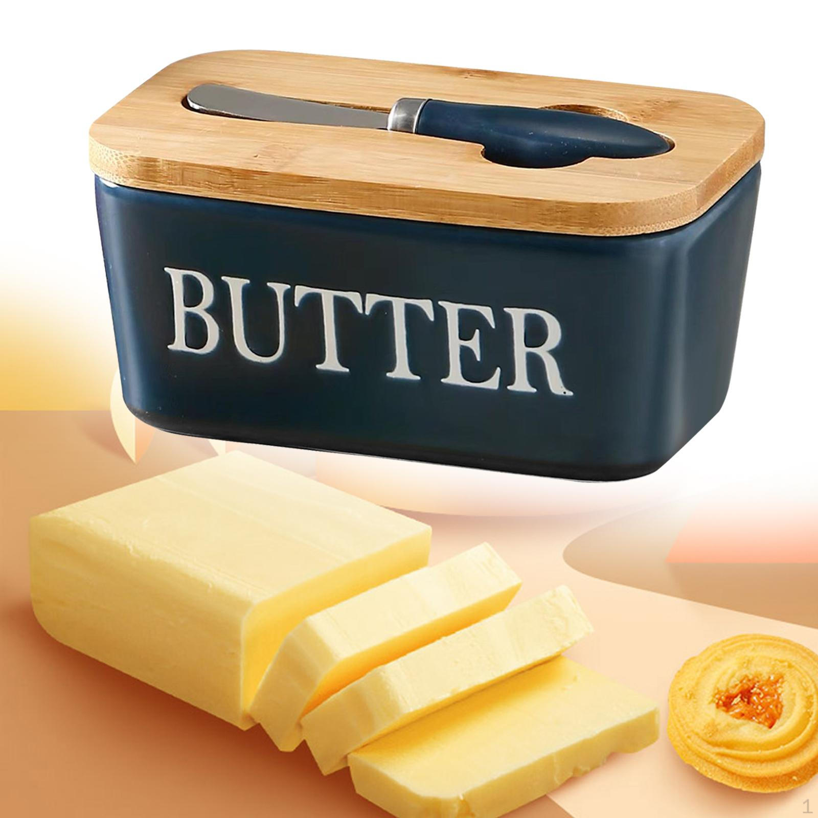 

Керамическая масленка, держатель для хранения сыра, держатель для дома Blue Butter