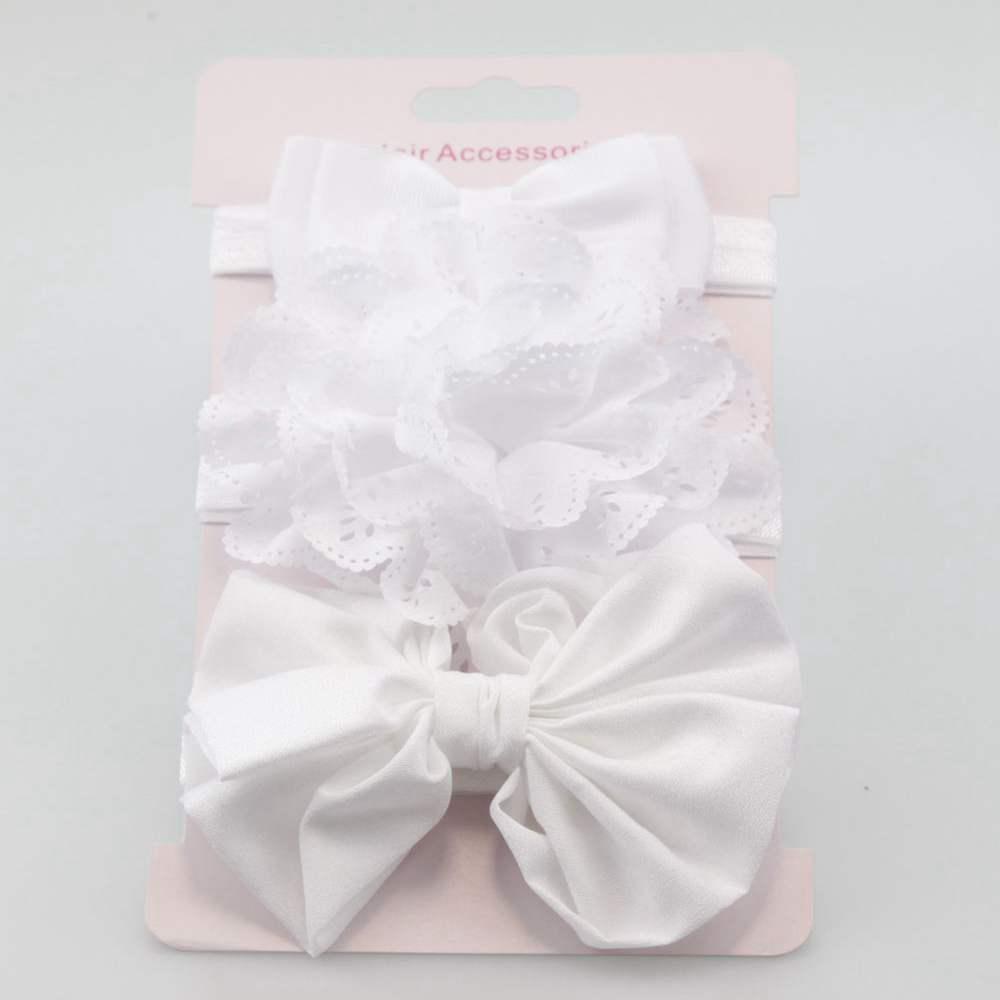 

Детское украшение эластичная повязка с бантом 3шт белый
