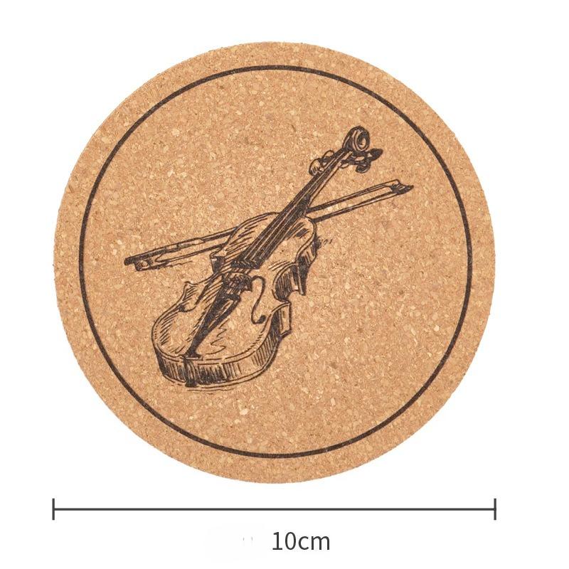 

Heat-insulating mat wooden mat car coffee coaster mat Nordic retro round cork coaster non-slip anti-scalding tea coaster