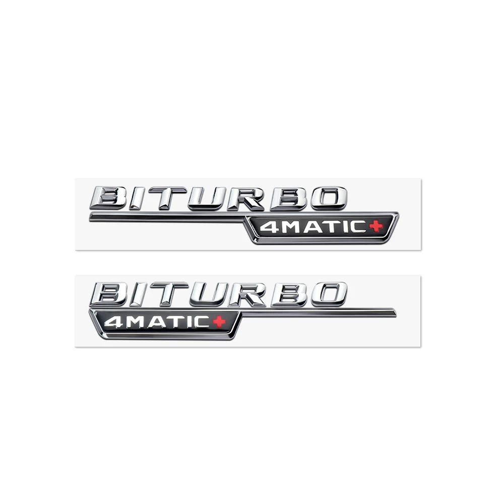 New 80% ABS BITURBO 4Matic Turbo Car Trunk Sticker Emblem For Mercedes Benz W108 W124 W126 W140 W168 W169 W176 W177 W190 W201 W