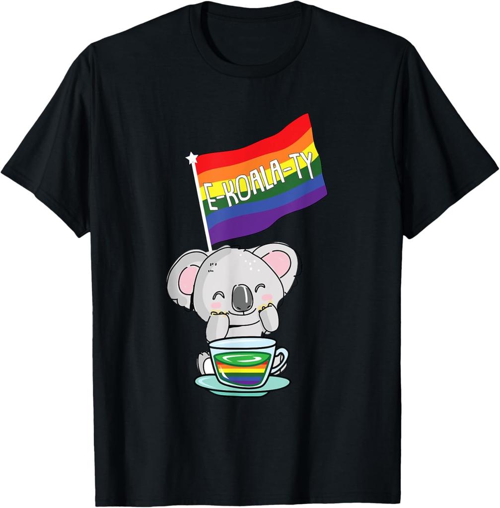 Ekoalaity Gay Pride Animal Pun Humor Rainbow Flag Proud Ally T-Shirt