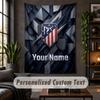 Tapiserie de perete Imprimeu Atletico Madrid Text cu Nume Personalizat Agățătoare de perete Decor pentru casă