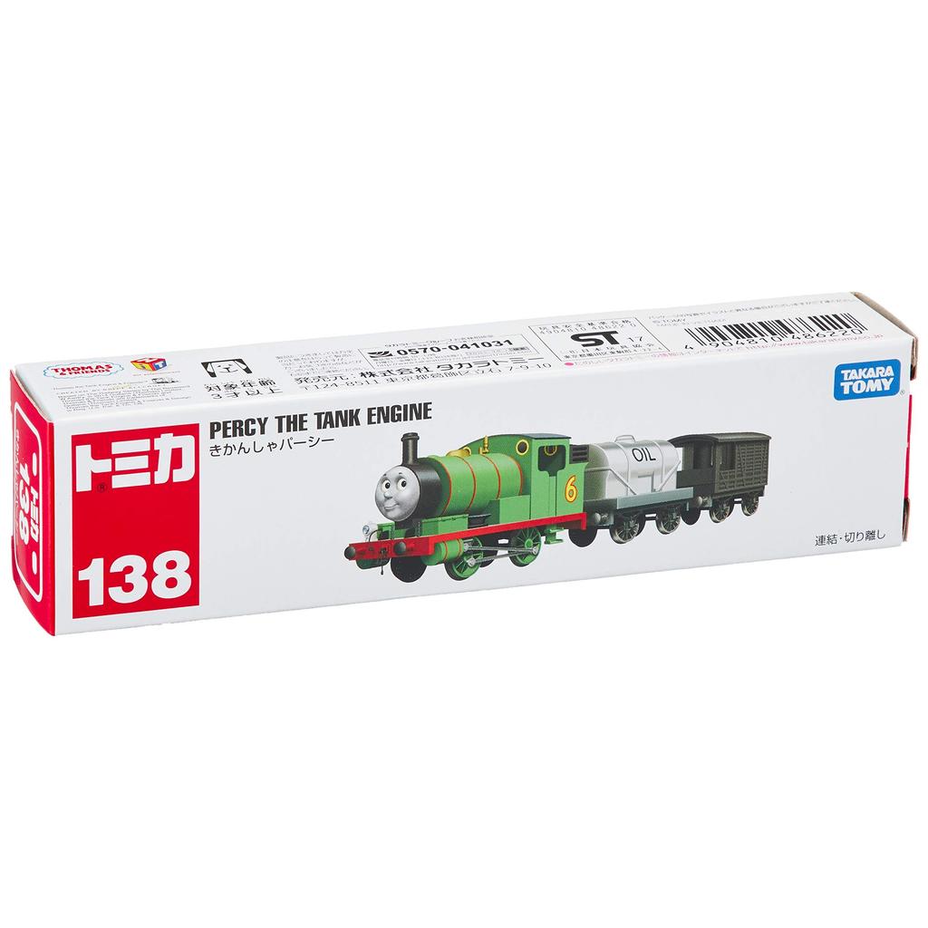 Takara Tomy "Tomica Long Type Tomica No.138 Percy the Tank Engine" Mini Car Toy 3 Years Old and Up Boxed Toy Safety Standards Passed ST Mark