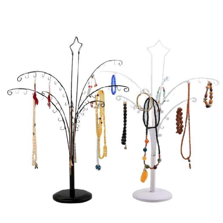 Sturdy Accessory Stand With 64 Hooks Multiple Hook Bracelet and Necklace Display Stand with Easy Assembly for Vendors