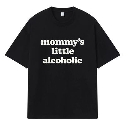 2026 Mama's Kleiner Alkoholiker Aufdruck Grafik Y2k Harajuku Streetwear 100% Baumwolle T-Shirt Lässig Übergroß Sommer Herren T-Shirt
