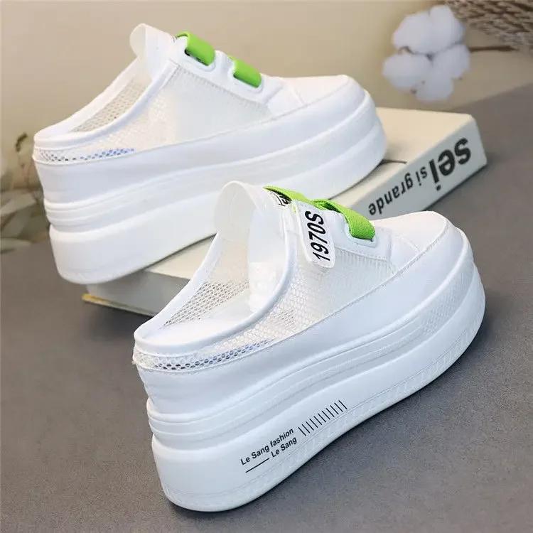 Fashion Modern Slippers Women's Super High Heels Lazy Person Half Drag Increase Thin 10CM Wearing Female Slippers women luxury sandals