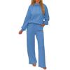 Completi da Donna Due Pezzi Felpa con Cappuccio Manica Lunga Pantaloni a Gamba Larga Tute Autunnali Casual Lounge Tuta