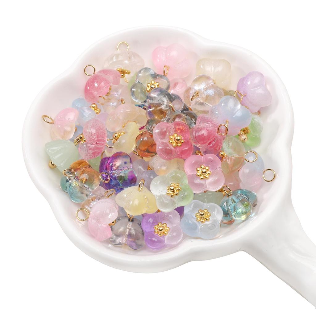 5 Pezzi Perline di Vetro Ciondoli Fiore Per Braccialetti Collane Fai da Te Creazione Gioielli