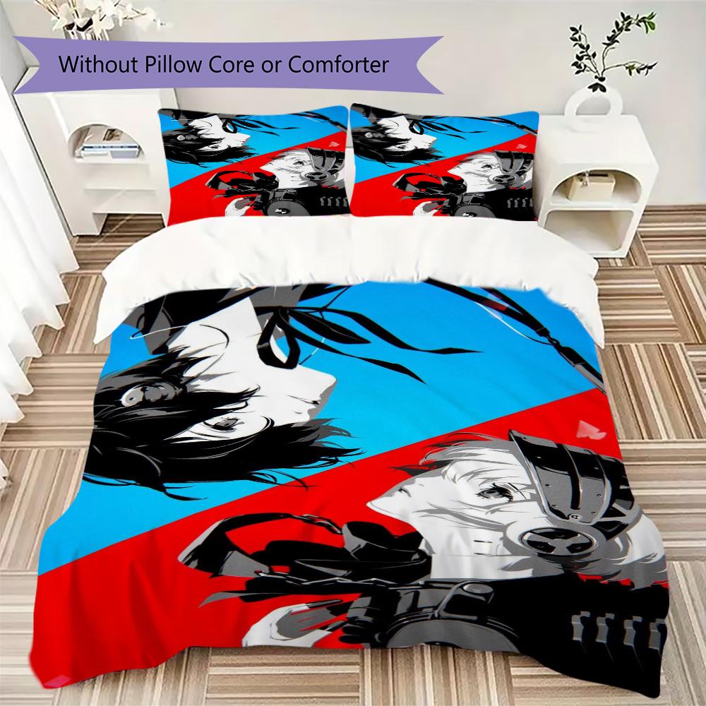 Persona Pattern Bedding uilt Set uilt Cover Pillowcase Home Decoration Birthday Gift (1 * duvet cover + 2 * pillowcase without core)106