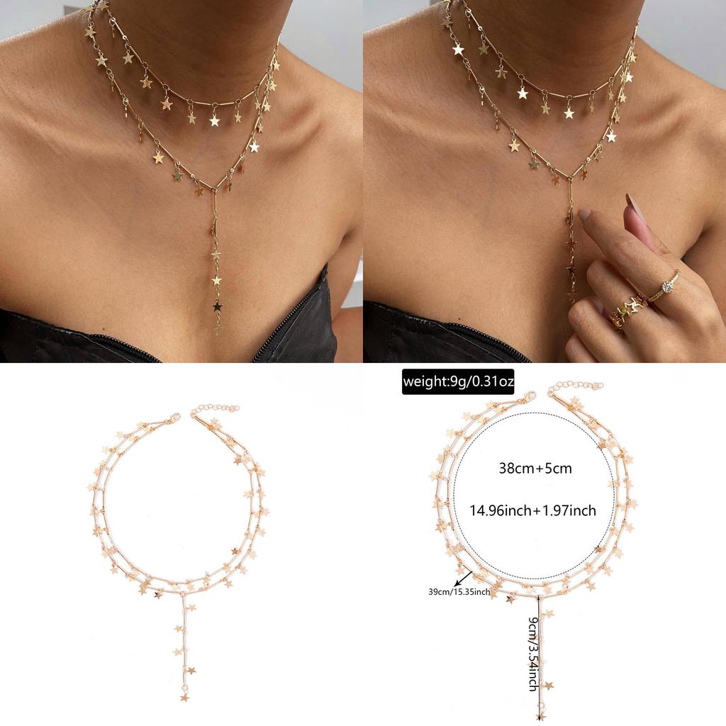 Sternennacht Anhänger Halskette Mit Langen Quasten Für Damen Und Stil