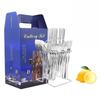 Xihe 24-Piece Silver Cutlery Set with Bamboo Rack