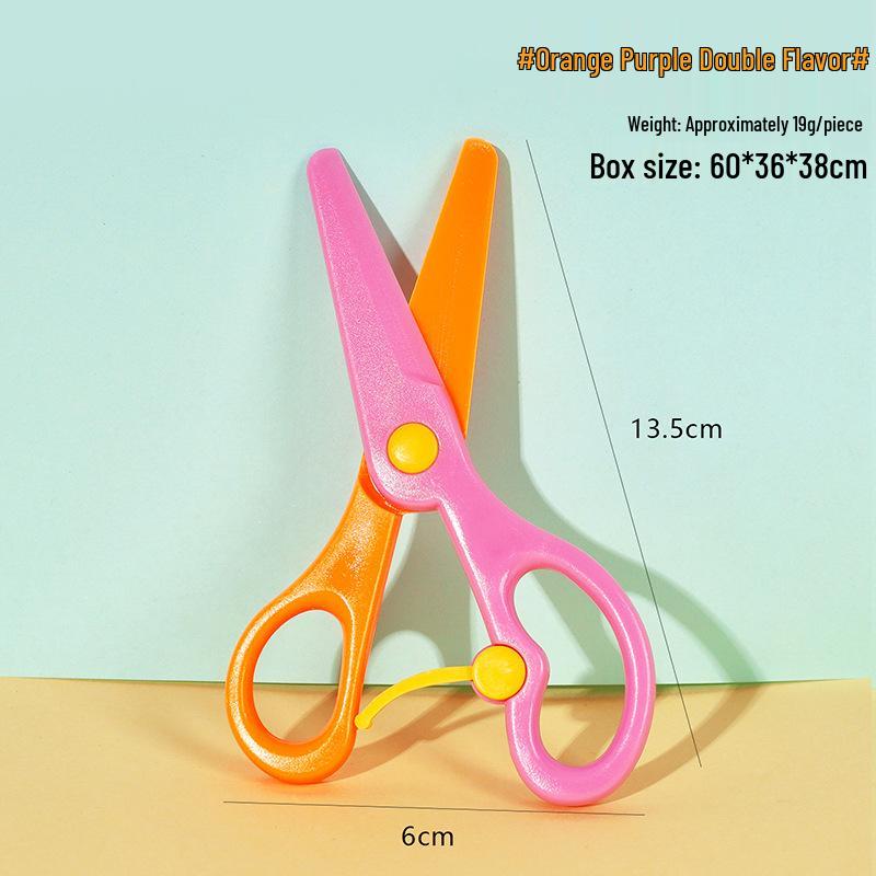 Cute Children's Round-Head Safety Scissors - Plastic Hand-Friendly Paper Crafting Tool for Kindergarten and DIY Projects