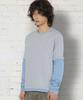 XTONZ Xtt166 Roll-Up Layered Crop Long Sleeve (Gray)