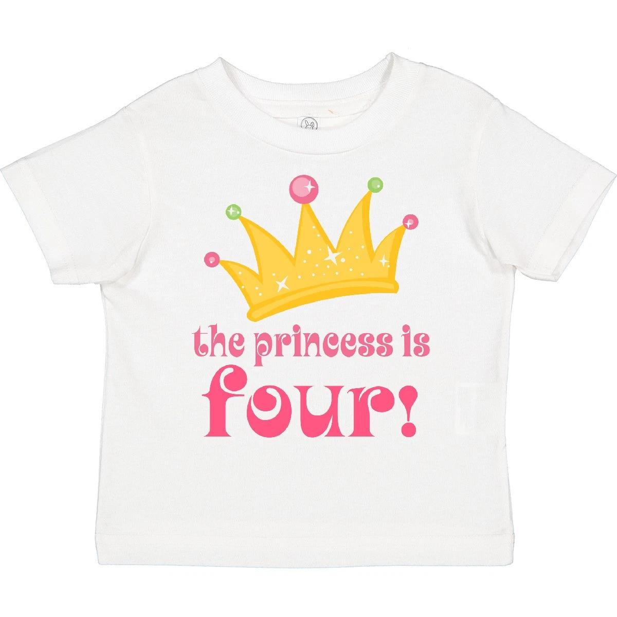 

Inktastic 4th Birthday Princess Is Four Toddler kids boys T-Shirt Party Girls Cute Year 130
