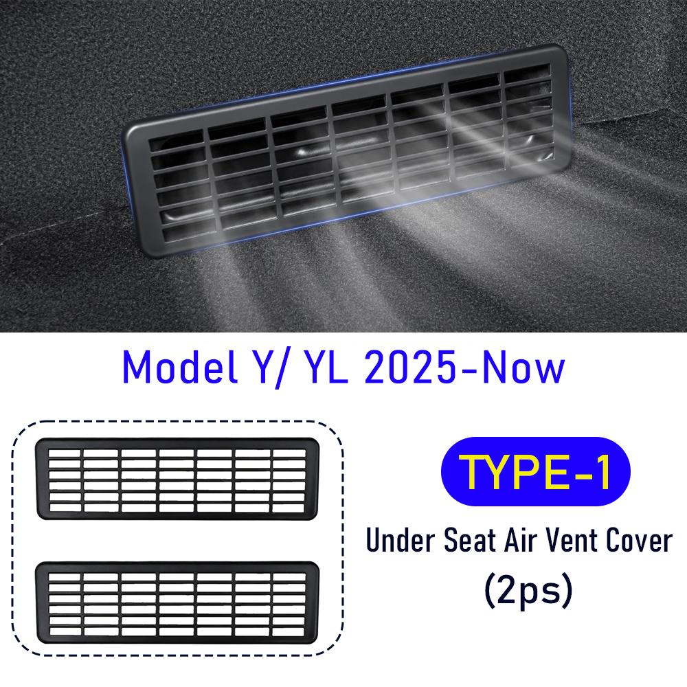 USVOTOV Backseat Air Vent Cover for Tesla Model 3 YL Model Y Juniper 2026 2025 Under Seat Air Outlet Cover Interior Accessories
