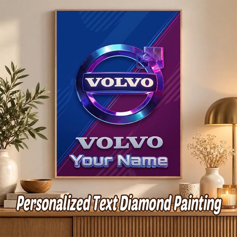 Volvo Trucks Custom Name Text 5D Diamond Painting Kit DIY Full Drill Diamond Art Decoration