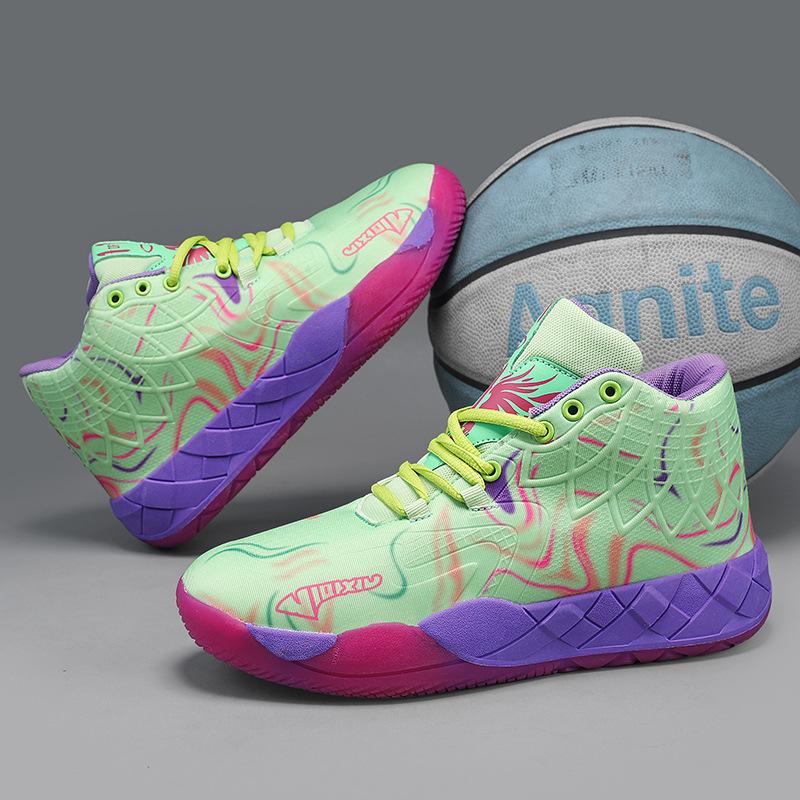 

Популярные сетчатые дышащие баскетбольные кроссовки мужские весенние и летние настоящие боевые кроссовки студенческие нескользящие кроссовки со звуком 45