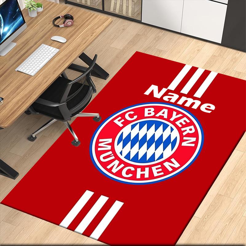 Custom Name FC Bayern München Printed Carpet, for Office Chair Living Room Bedroom Kitchen Room Decor Gifts.