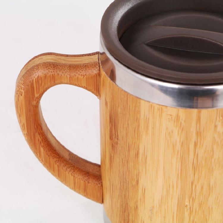Bamboo Coffee Tea Cup Insulated Coffee Mug for Office Keeps Drinks Hot or Cold