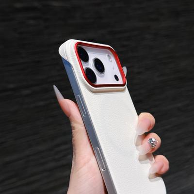 Coque MagSafe en cuir sans cadre résistante aux chutes pour iPhone 17/17 Pro Max - Sensation nue