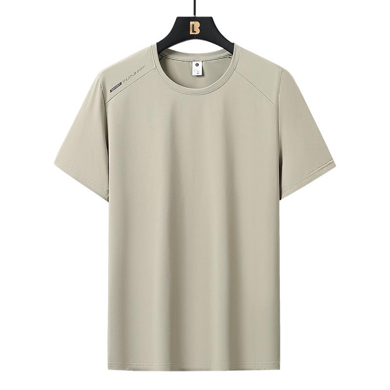 Quick-drying T-shirt Soft Elastic Ice Silk Short-sleeved Round Neck Casual Sports Short-sleeved