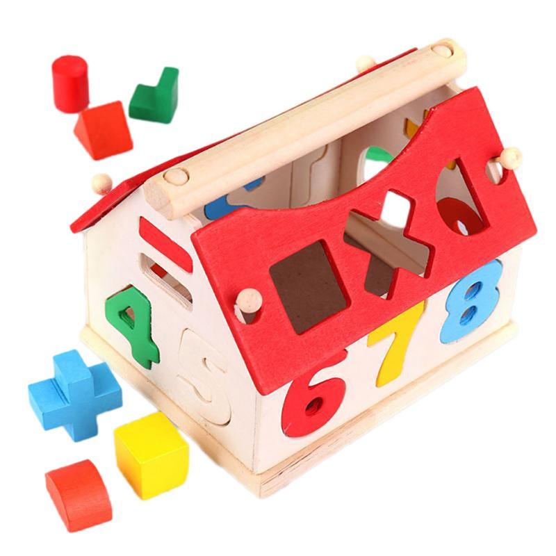 Děti Miminko Kluci Holky Hrají Hry Dřevěné Digitální Číslo Domeček Stavební Kostky Hračka