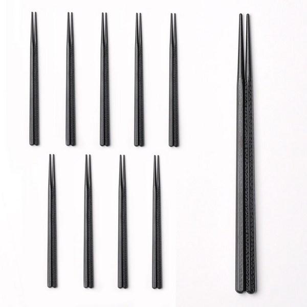 Cook Tea Melamine Spoon Set Udon Soup Spoon Black Japanese Chopsticks, Short Spoon 10p, 10 Pieces, Korean Popular Tableware