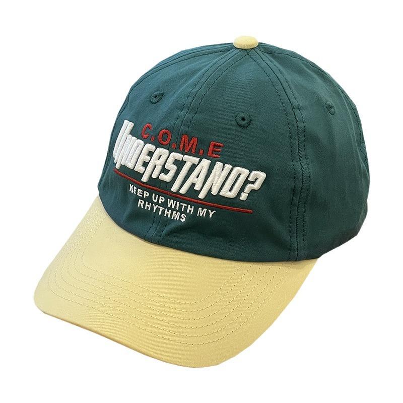 Couple Contrasting Color Semi Soft Top Baseball Cap Spring and Summer High Quality Korean Version Letter Embroidery Color Blocking Cap Men