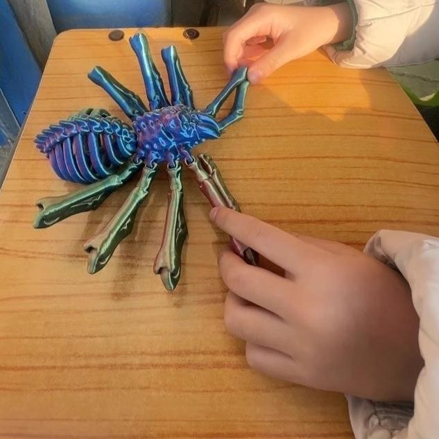 3D Printing Spider Animals Toy Realistic Colorful Spider Figurine Articulated Fidget Toy for Spider Lovers Halloween Home Decor