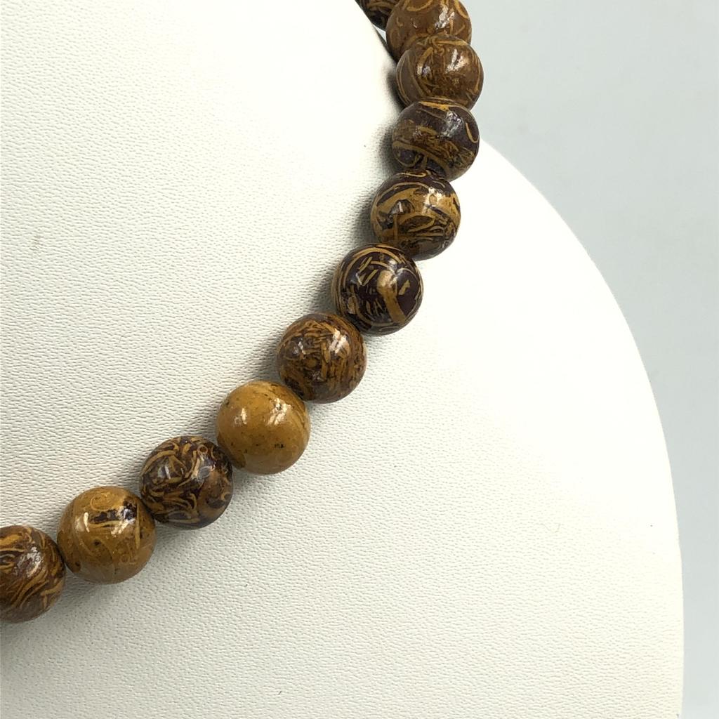 8mm Natural Mariyam Jasper Gemstone Round Beads Jewelry Handmade Designer Choker Necklace 17-20" For Women 8BN-12