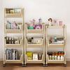 Bookshelf Storage Trolley Simple Kitchen Multi-Layer Movable Utility Cart Open Style  Snack Organizer Shelf Bedroom Toy Shelves