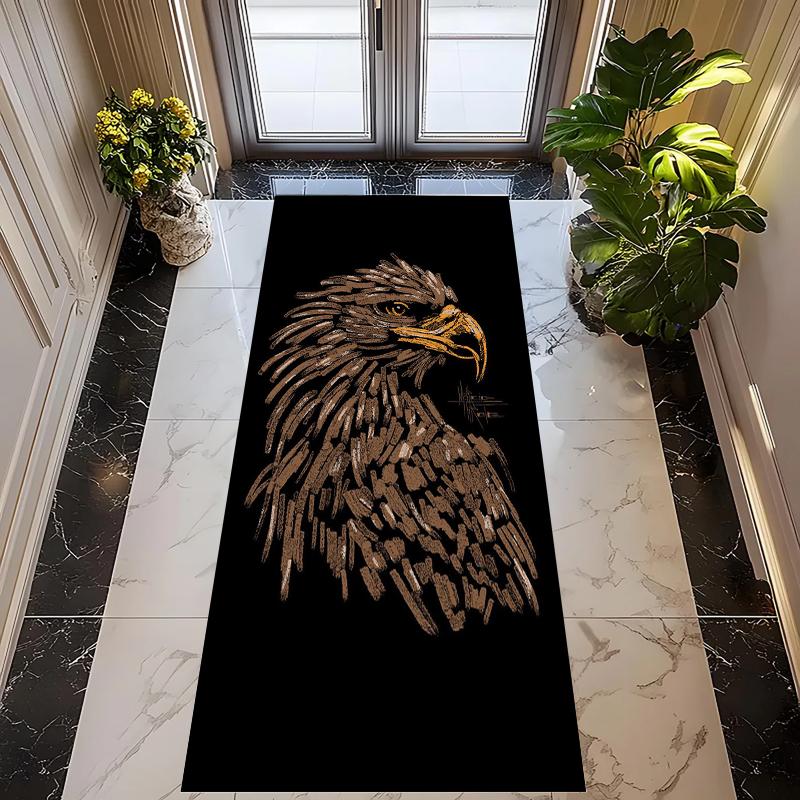 Stylish Bald Eagle Print Long Runner Rug, Soft Non-Slip Floor Mat for Hallway Kitchen Bedroom Laundry Room Home Decor