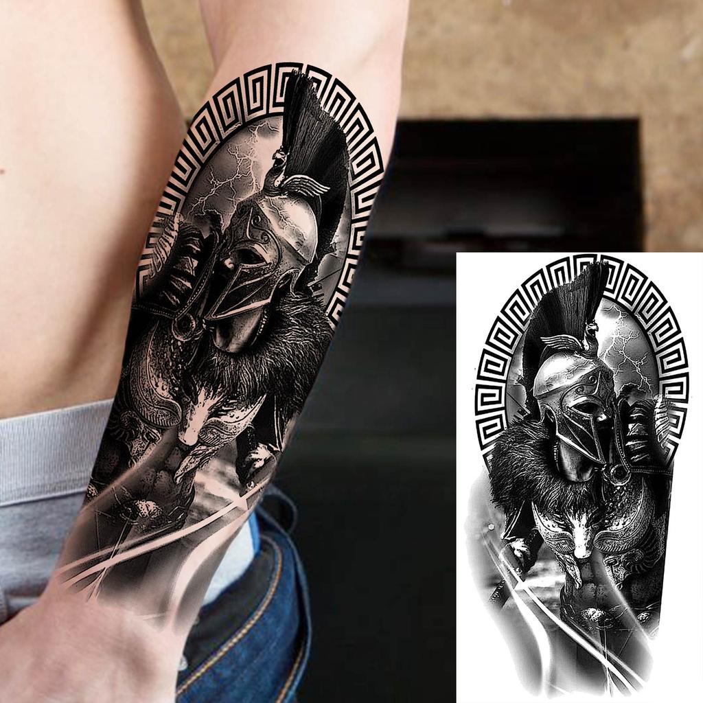 1 Sheet Forest Wolf Coyote Temporary Tattoos For Men Adults Forearm Arm Leg Body Art Drawing Fake Tattoo Sticker Transferable