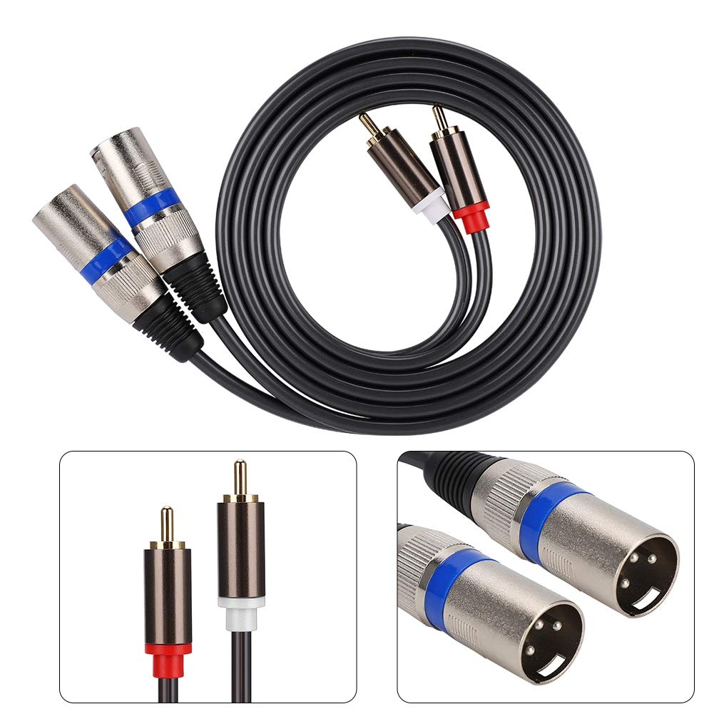 Male To XLR Male Audio XLR Conversion Interface Patch PVC for Audio Microphone Adapter, Cable, Cable, Approx. 1.5M Length, Cable, Cord, 2-Row Wire,