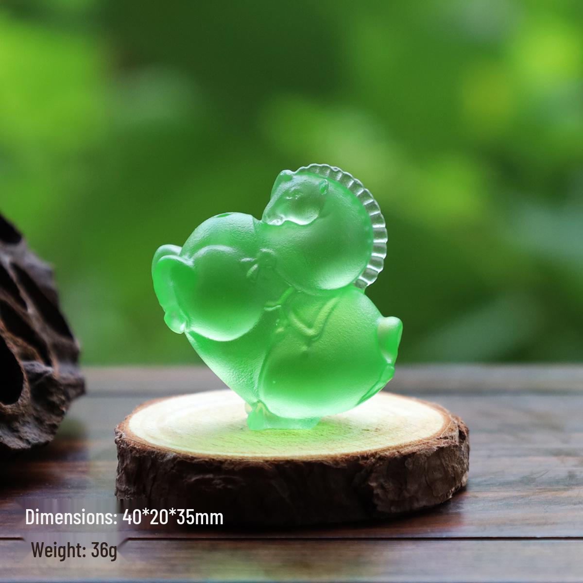 

Twelve Zodiac Animals Glazed Horse Ornament - Creative Tea Pet & Incense Holder - New Year Handicraft Decoration Small