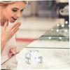 SOESFOUFU Clear Heart Ring Display Box Single Slot Ring Holder Small Jewelry Storage Case for Car...