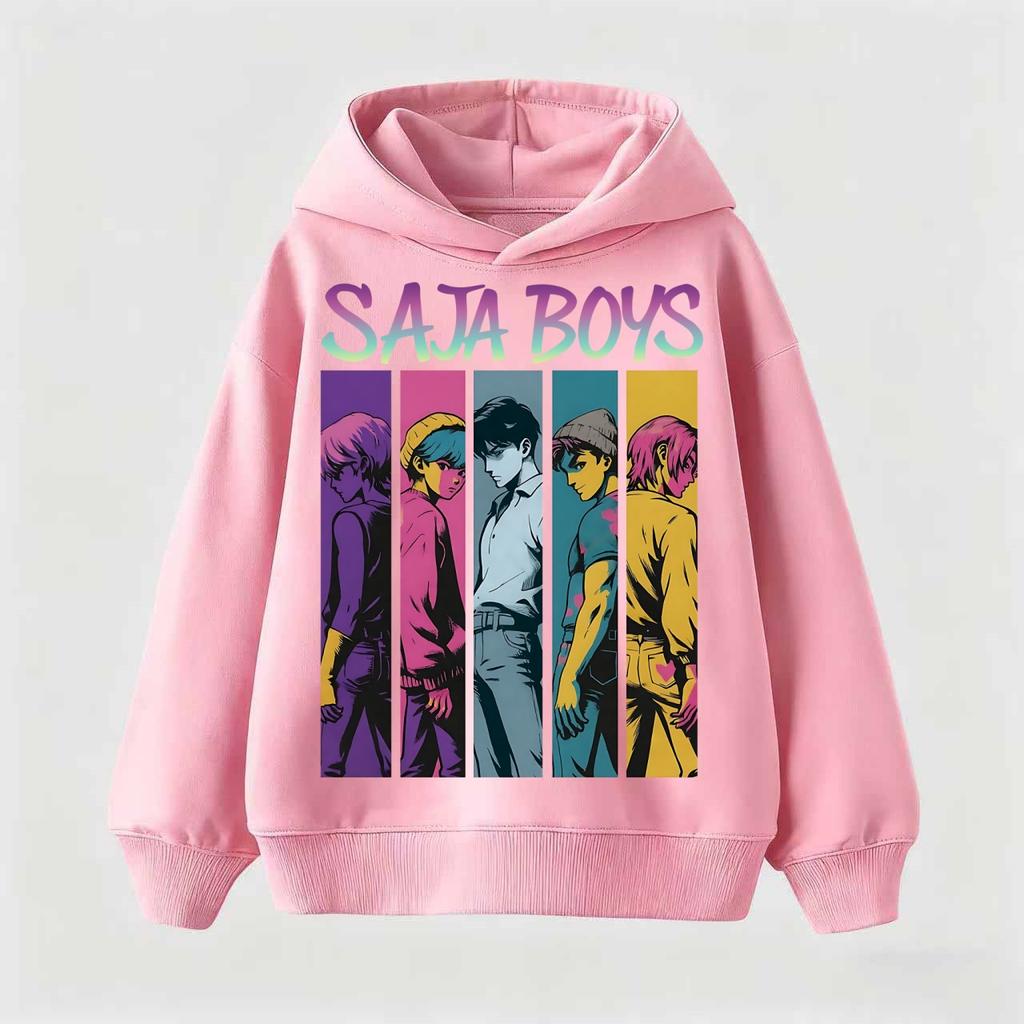 Çocuklar Çizgi Film KPop İblis Avcıları Kapüşonlu 2025: Erkek Kız Çocuklar İçin Havalı Kapüşonlu Kazak Sweatshirt Günlük Moda Üst