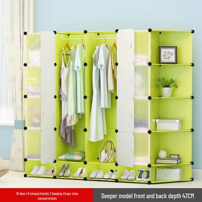 Vanden Minimalist Plastic Wardrobe: Children's & Adult Bedroom/Dorm Single Resin Storage Closet