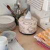 INS Bowknot Tissue Paper Storage Box Table Decor Tissue Storage Roll Paper Tissue Case Holder Space-saving Tissue Bag Home