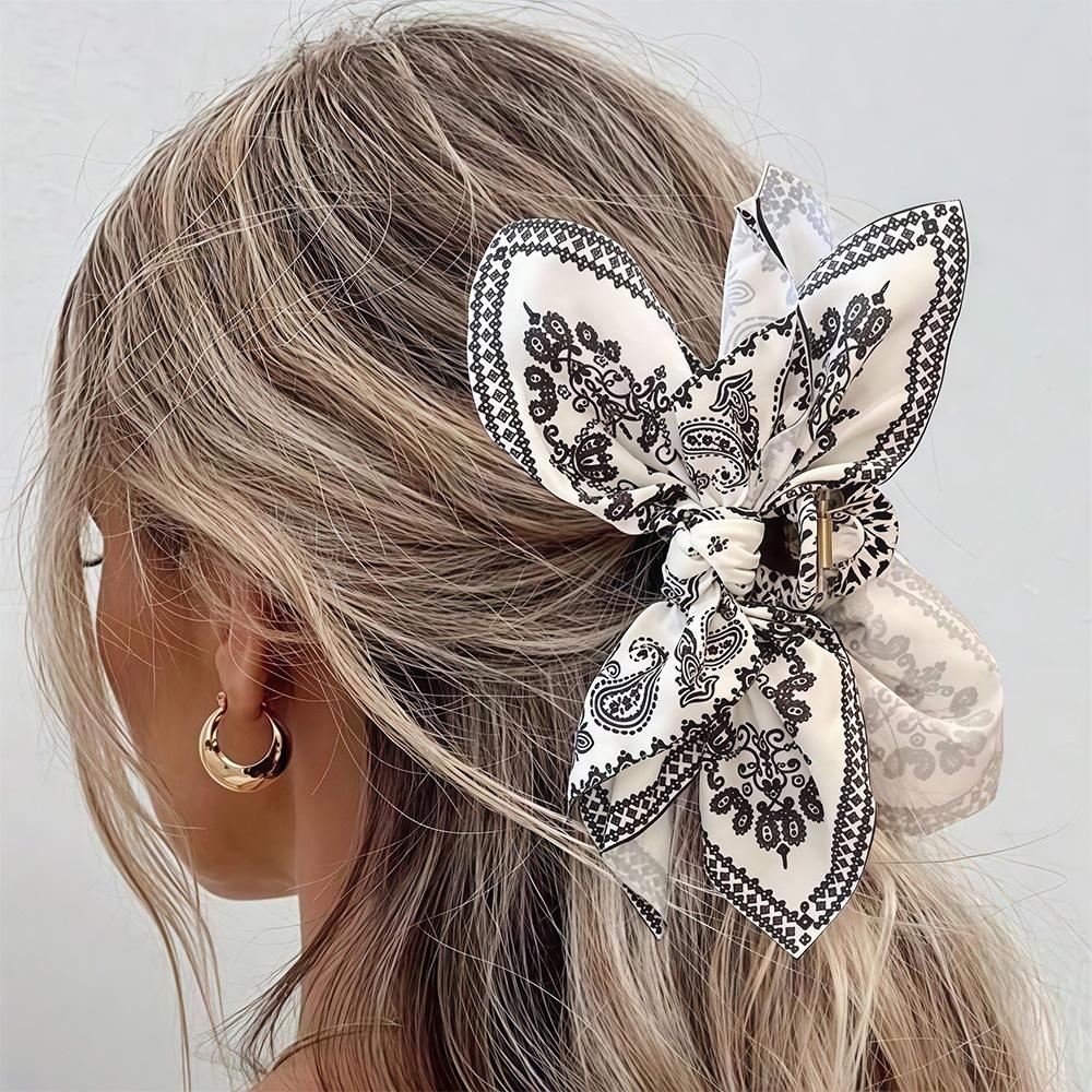 Retro Coffee Color Cashew Flower Claw Clip For Women Trend Large Bow Hair Claw Hairpins Back Of Head Shark Clip Hair Accessories