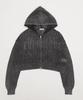 WEGO Vintage Wash Mesh Long Size Sumikuro Women's Hoodie, Sleeve, F,
