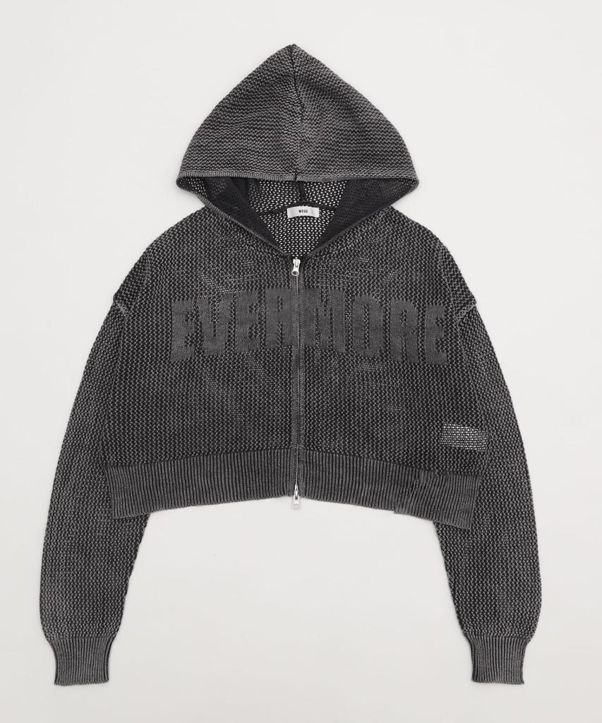 WEGO Vintage Wash Mesh Long Size Sumikuro Women's Hoodie, Sleeve, F,