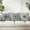 Retro Tile - Inspired Floral Pillow CoversLiving Room Sofa Cushion Cover, Soft and Comfortable, Bedroom Room Decoration