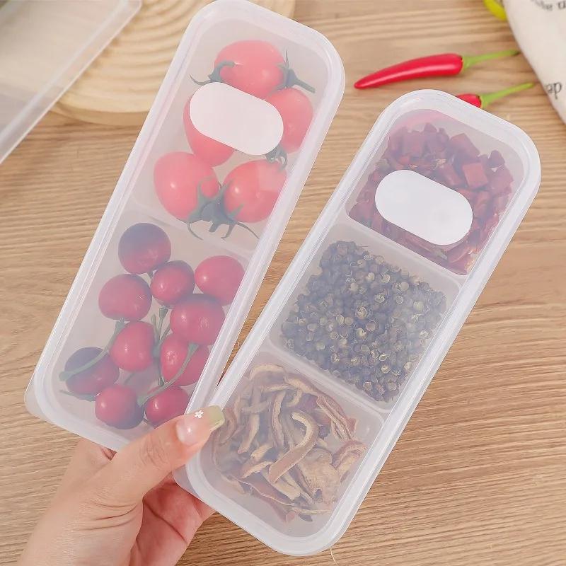 Refrigerator Freezing Organizer Square Storage Box Reusable Food Container Fruit Vegetables Storage Box Kitchen Storage Supplies