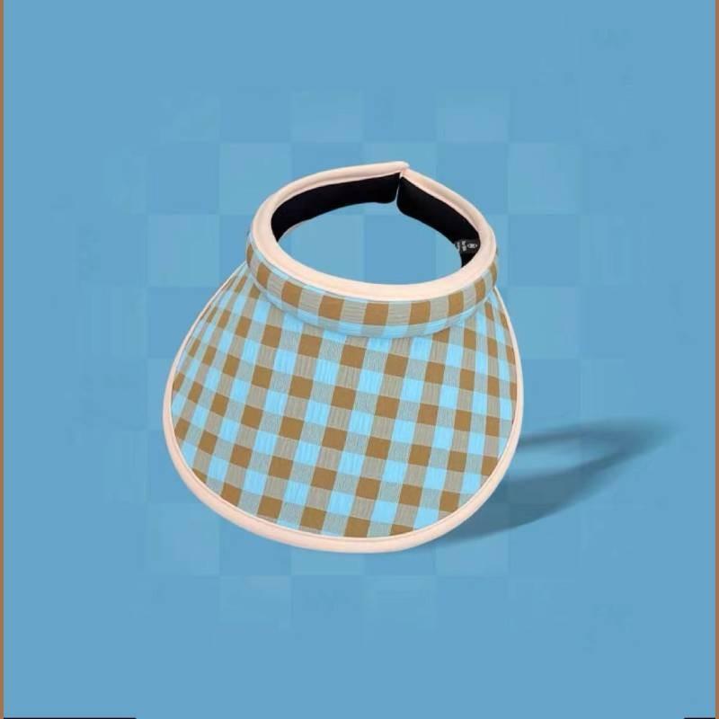 Cap Sun Sunscreen Hat Grid Pattern Uv Protection Breathable Versatility Unisex