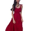 Seaside Vacation Red Suspender Dress for Women Xia Xin Super Fairy Long Dress Travel Suitable for Beach Dress