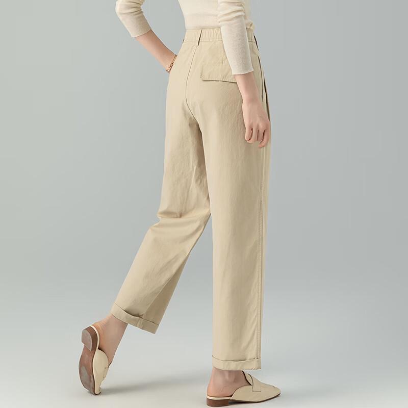 Fanzhen Women's Summer Tencel Blend Cropped Wide-Leg Pants